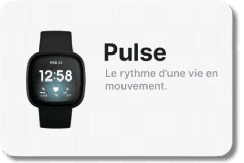 Bracelet connect&eacute; Pulse de Harmony avec interface affichant l&rsquo;heure et les donn&eacute;es de sant&eacute;
