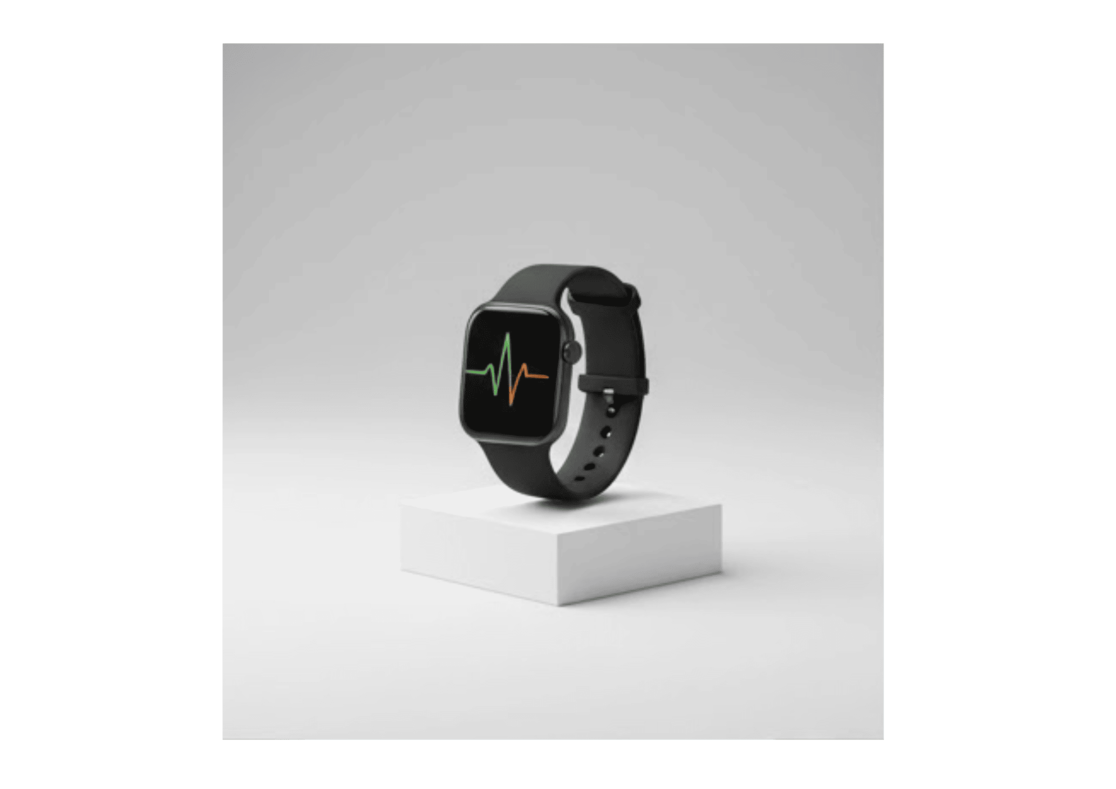 Bracelet connecté Harmony affichant des données de santé avec précision sur fond minimaliste